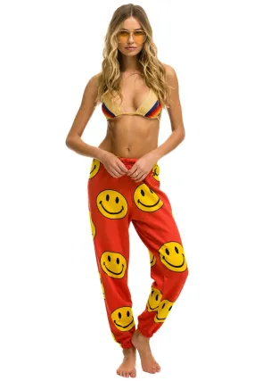 SMILEY REPEAT SWEATPANTS - RED