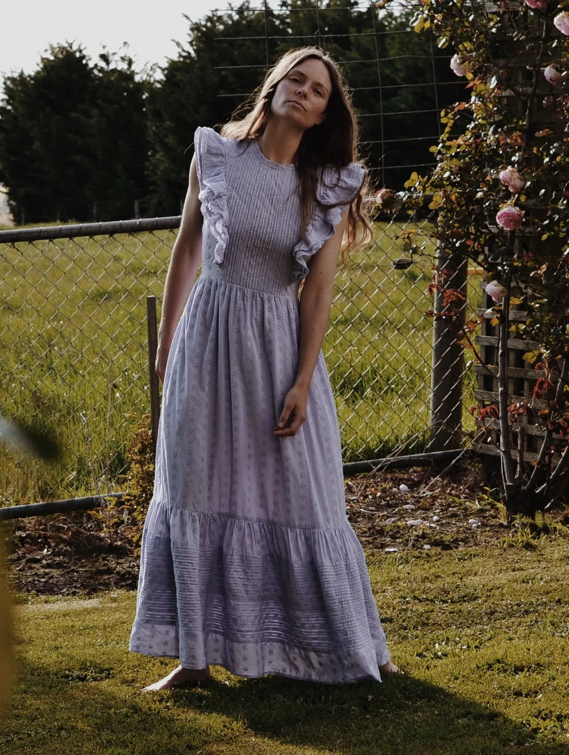 100% RECYCLED COTTON ARLINGTON DRESS LAVENDER