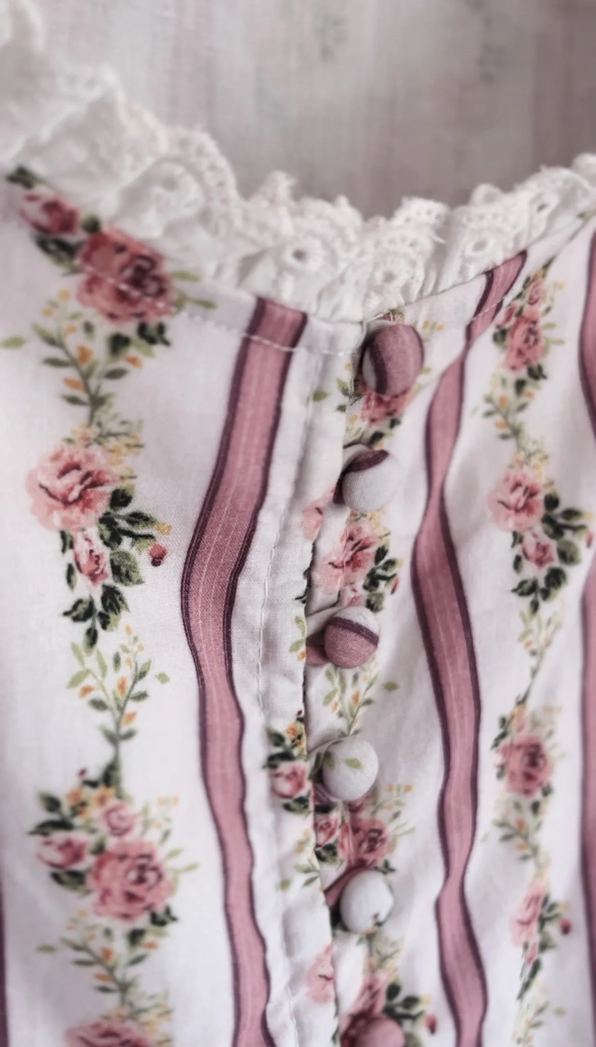 100% RECYCLED COTTON - AURELIA DRESS IN ROSE VINTAGE WALLPAPER