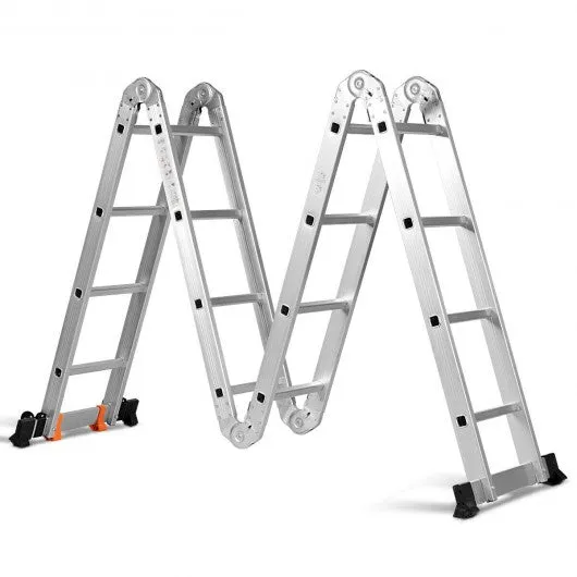 15.5' 16-Step Multi Purpose Aluminum Folding Scaffold Ladder