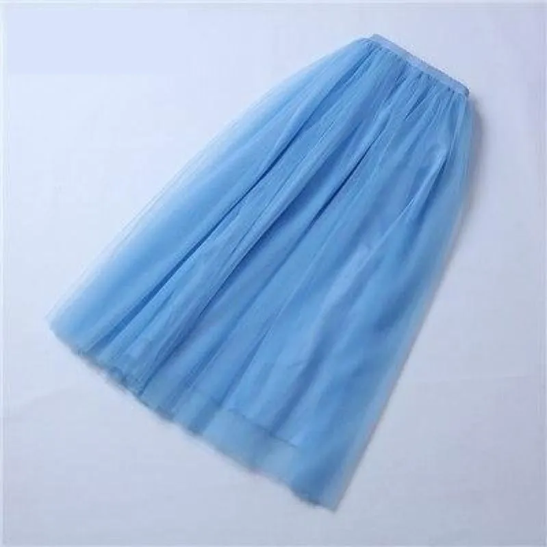 4 Layer Maxi Ankle Length Organza  Bridesmaid Wedding Skirt One Size