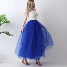 4 Layer Maxi Ankle Length Organza  Bridesmaid Wedding Skirt One Size