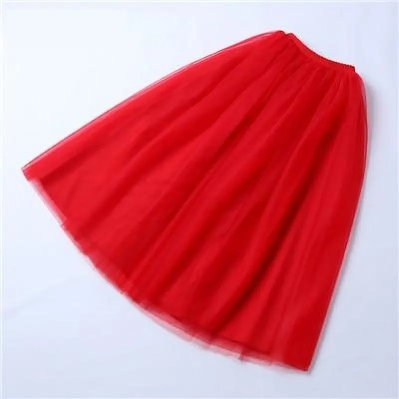 4 Layer Maxi Ankle Length Organza  Bridesmaid Wedding Skirt One Size