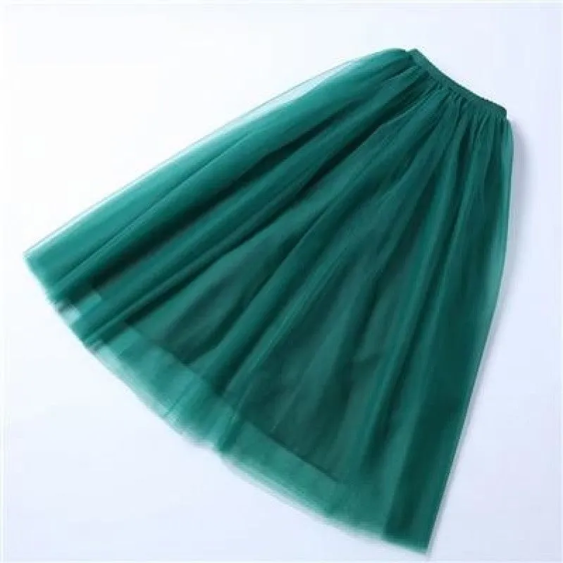 4 Layer Maxi Ankle Length Organza  Bridesmaid Wedding Skirt One Size