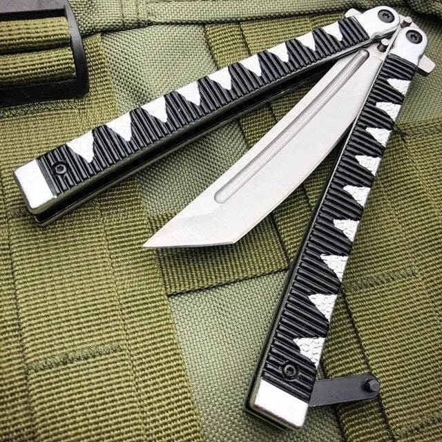 9.5" Samurai Japanese Style Tanto Blade Balisong Butterfly Knife