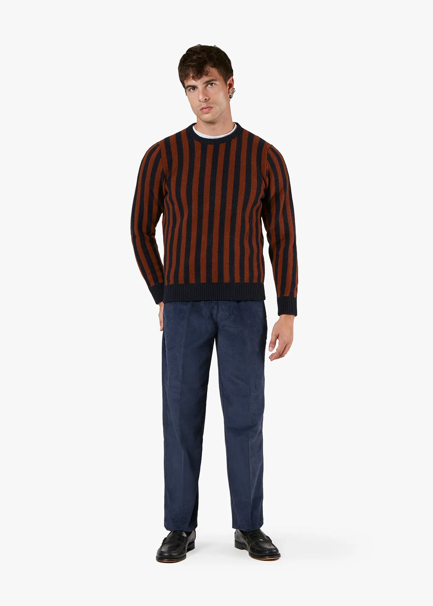 AAMBUNTI ROUND-NECKED STRIPED SWEATER