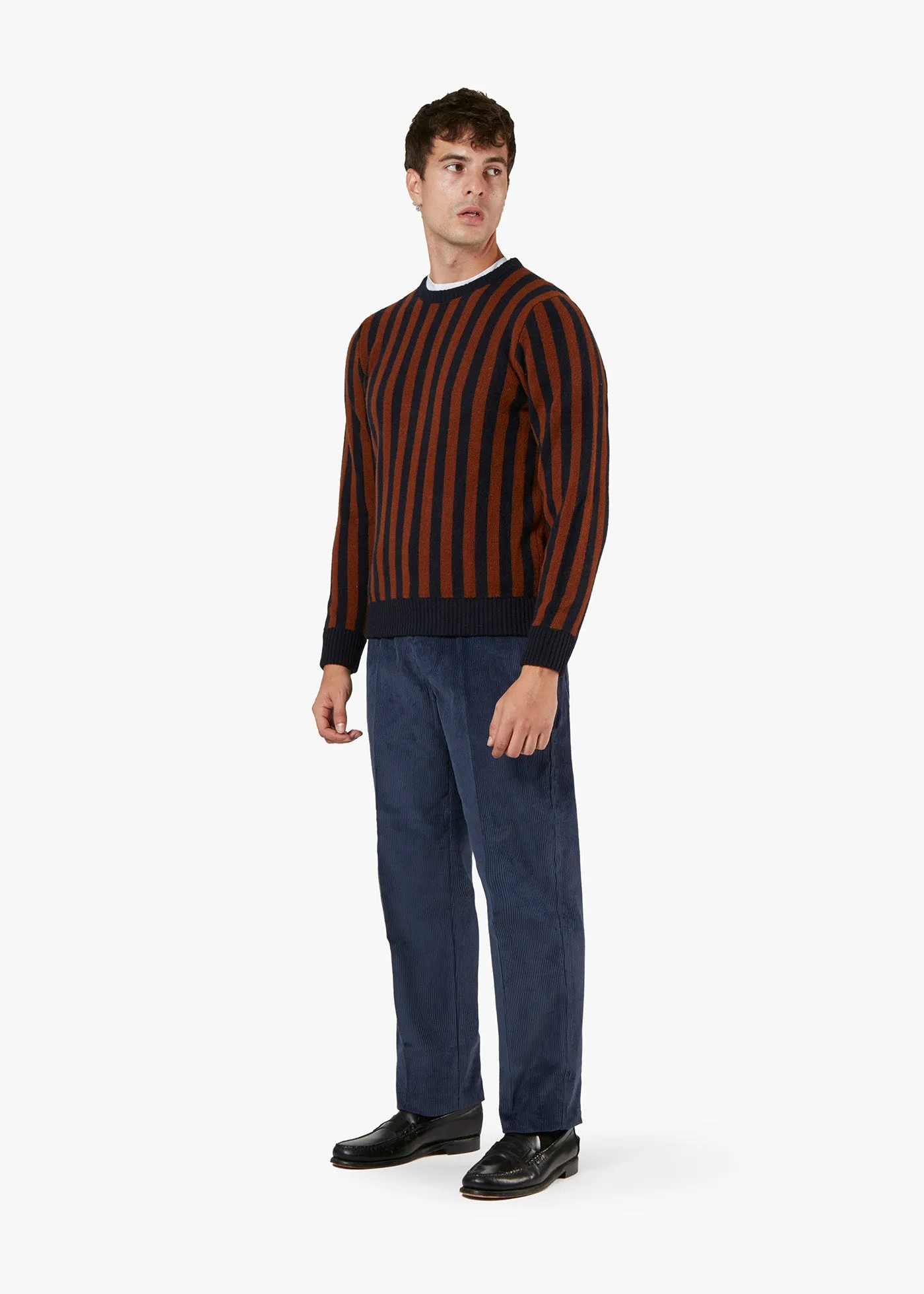 AAMBUNTI ROUND-NECKED STRIPED SWEATER