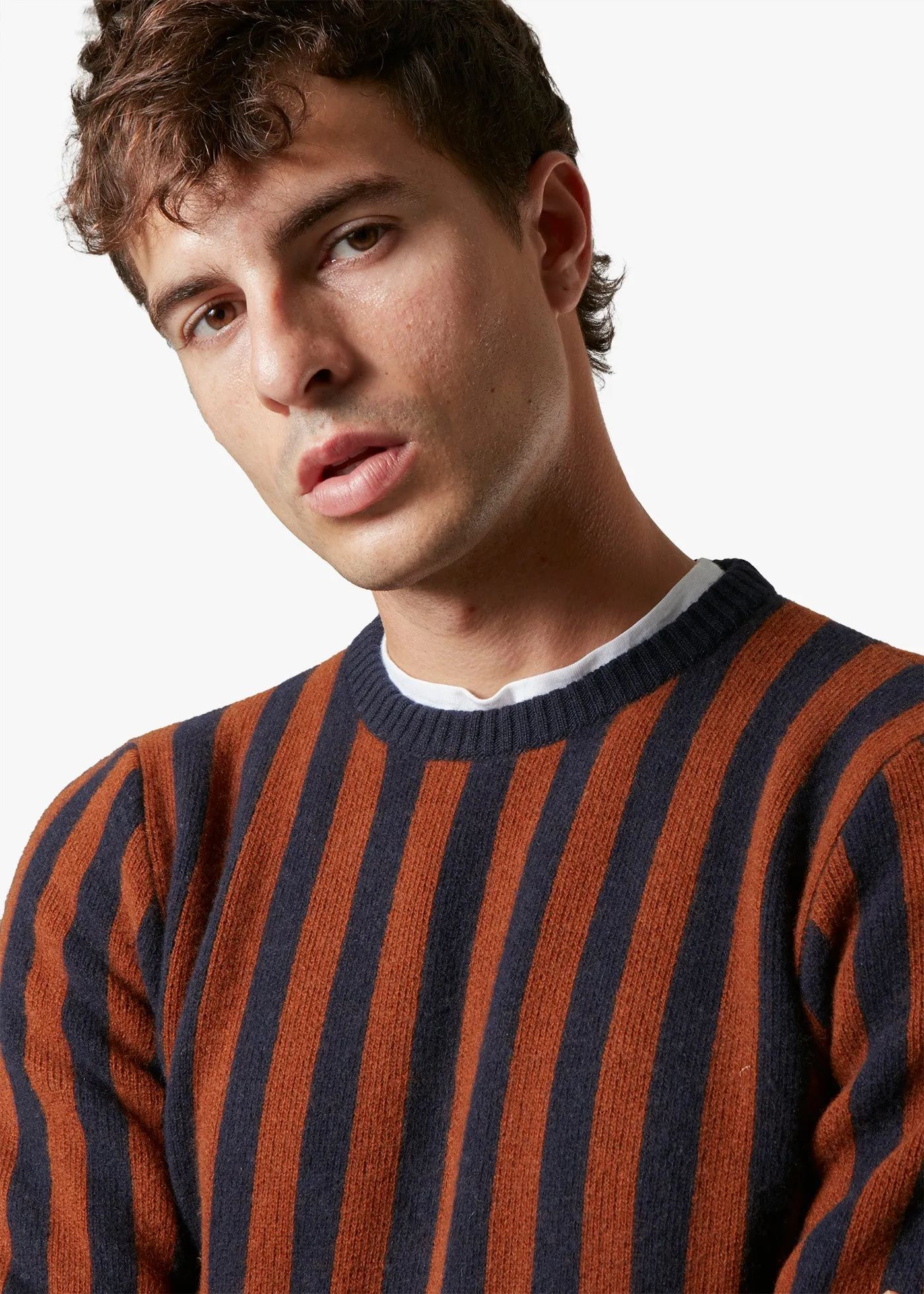 AAMBUNTI ROUND-NECKED STRIPED SWEATER