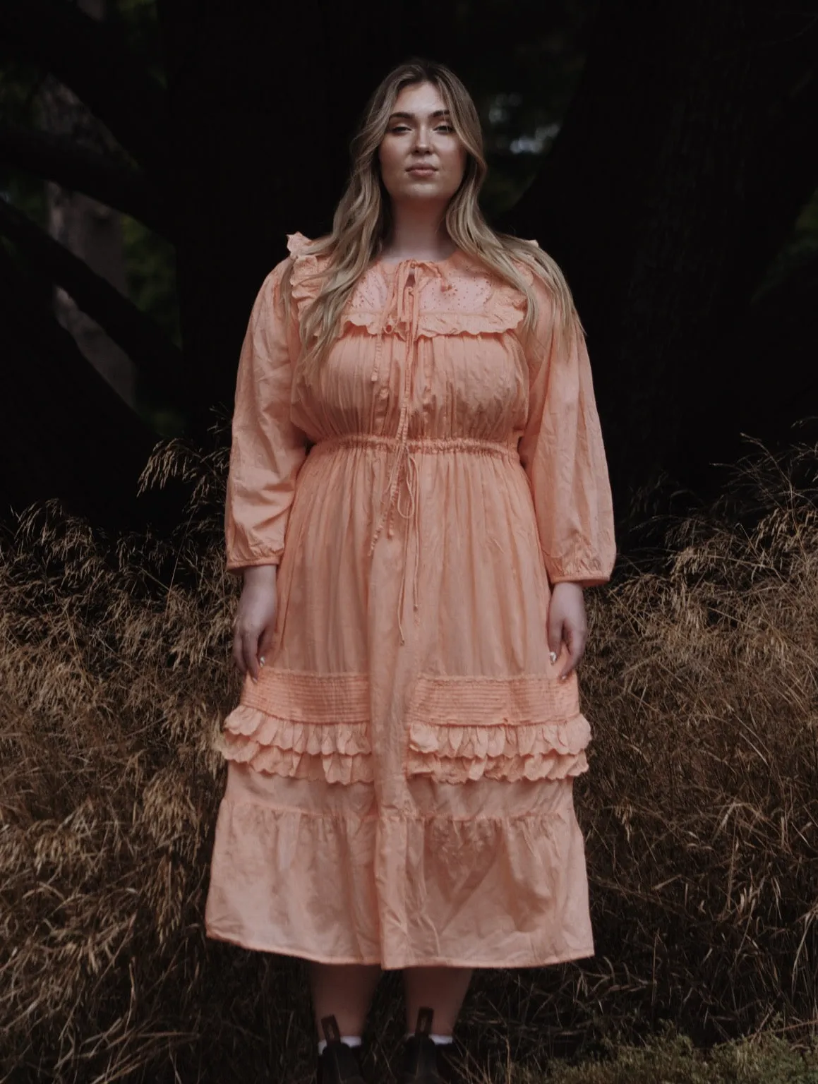 ABERDEEN ALMOST APRICOT COTTON LACE DRESS