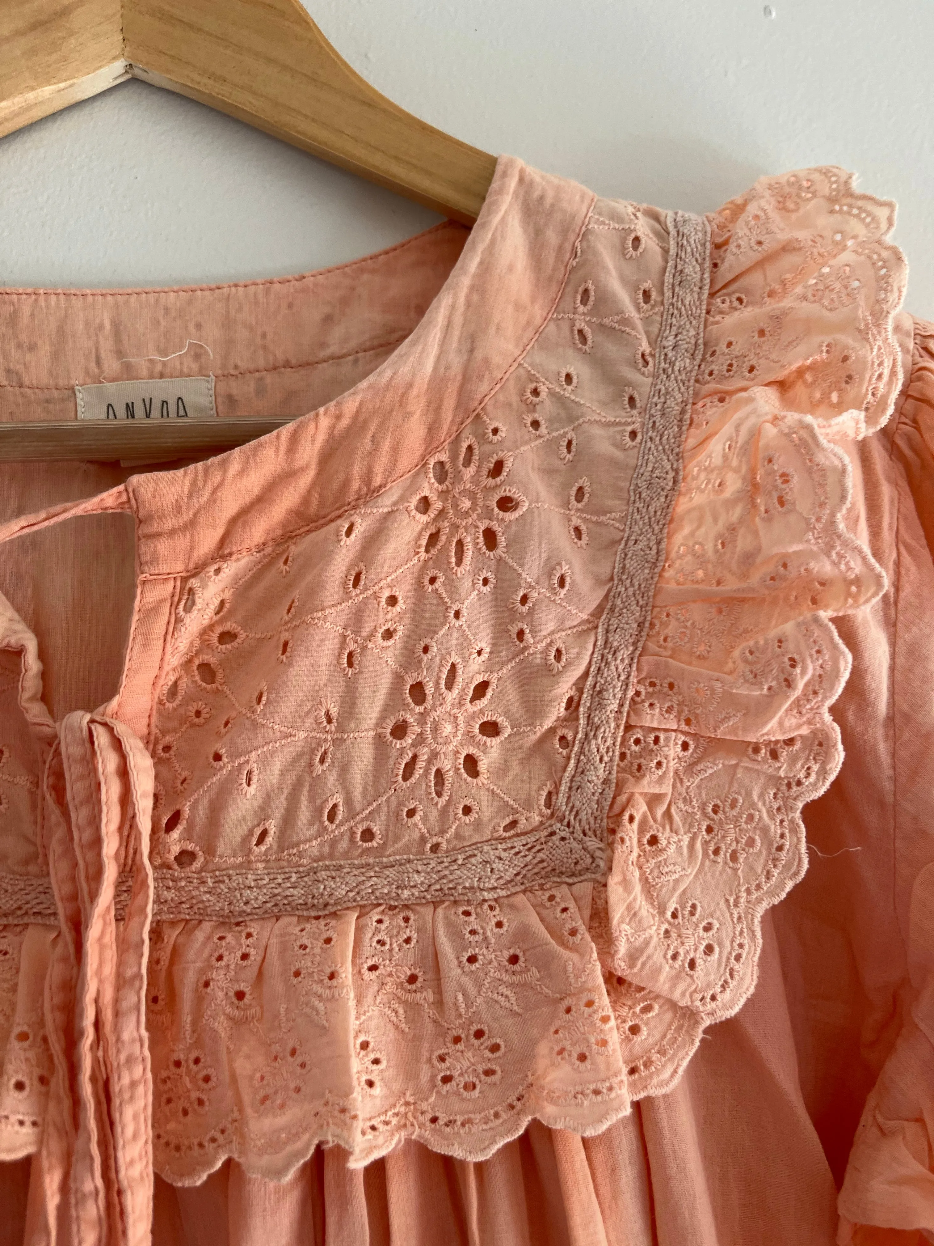 ABERDEEN ALMOST APRICOT COTTON LACE DRESS