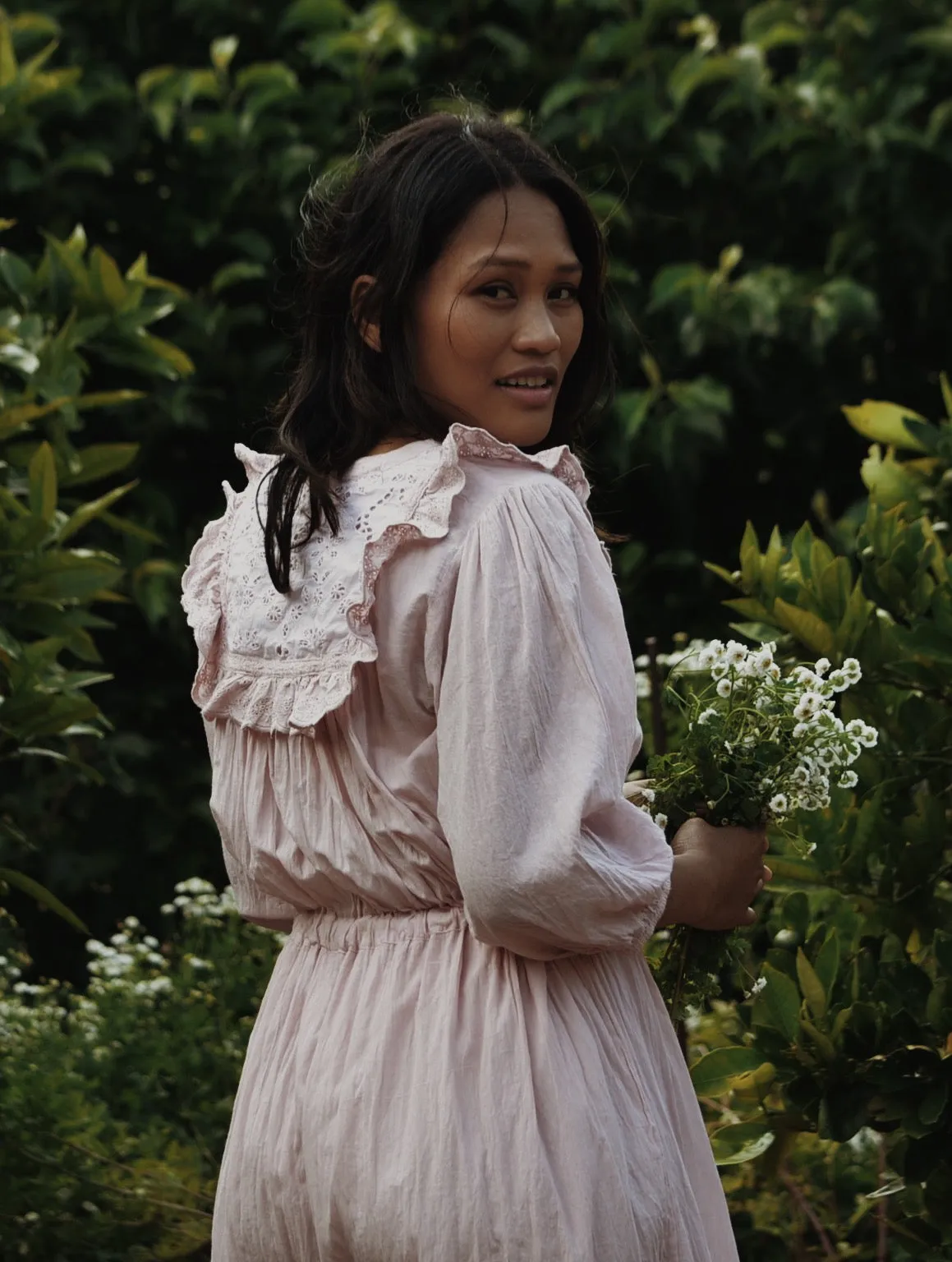 ABERDEEN PASTEL PINK COTTON LACE DRESS