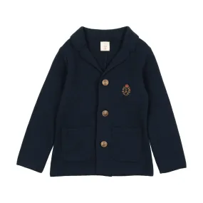 Analogie By Lil Legs Crest Knit Blazer Navy