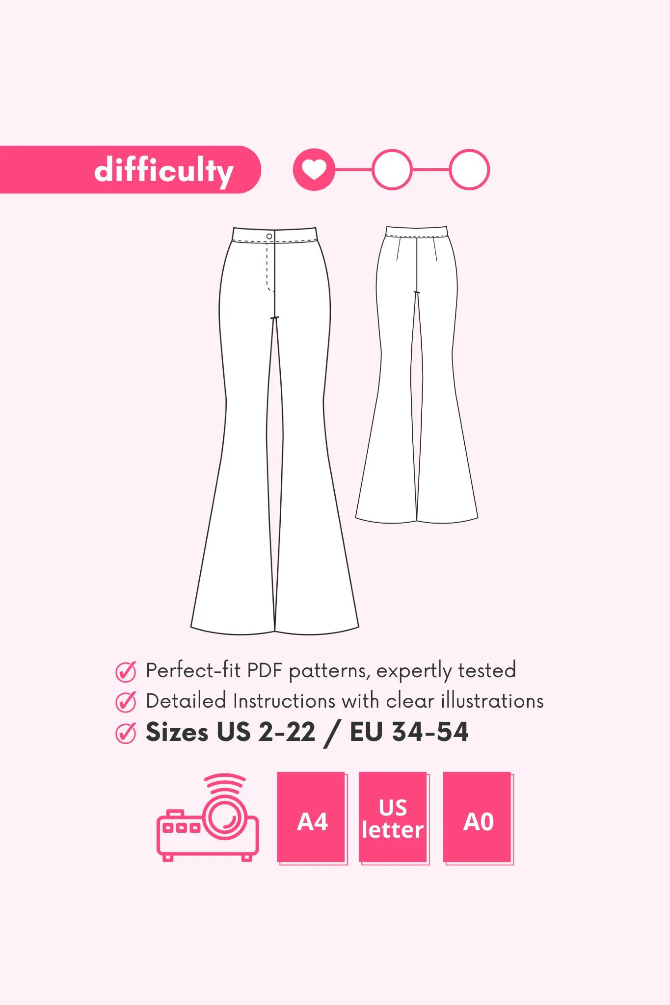 ANELISE - Bell Bottom Pants Pattern