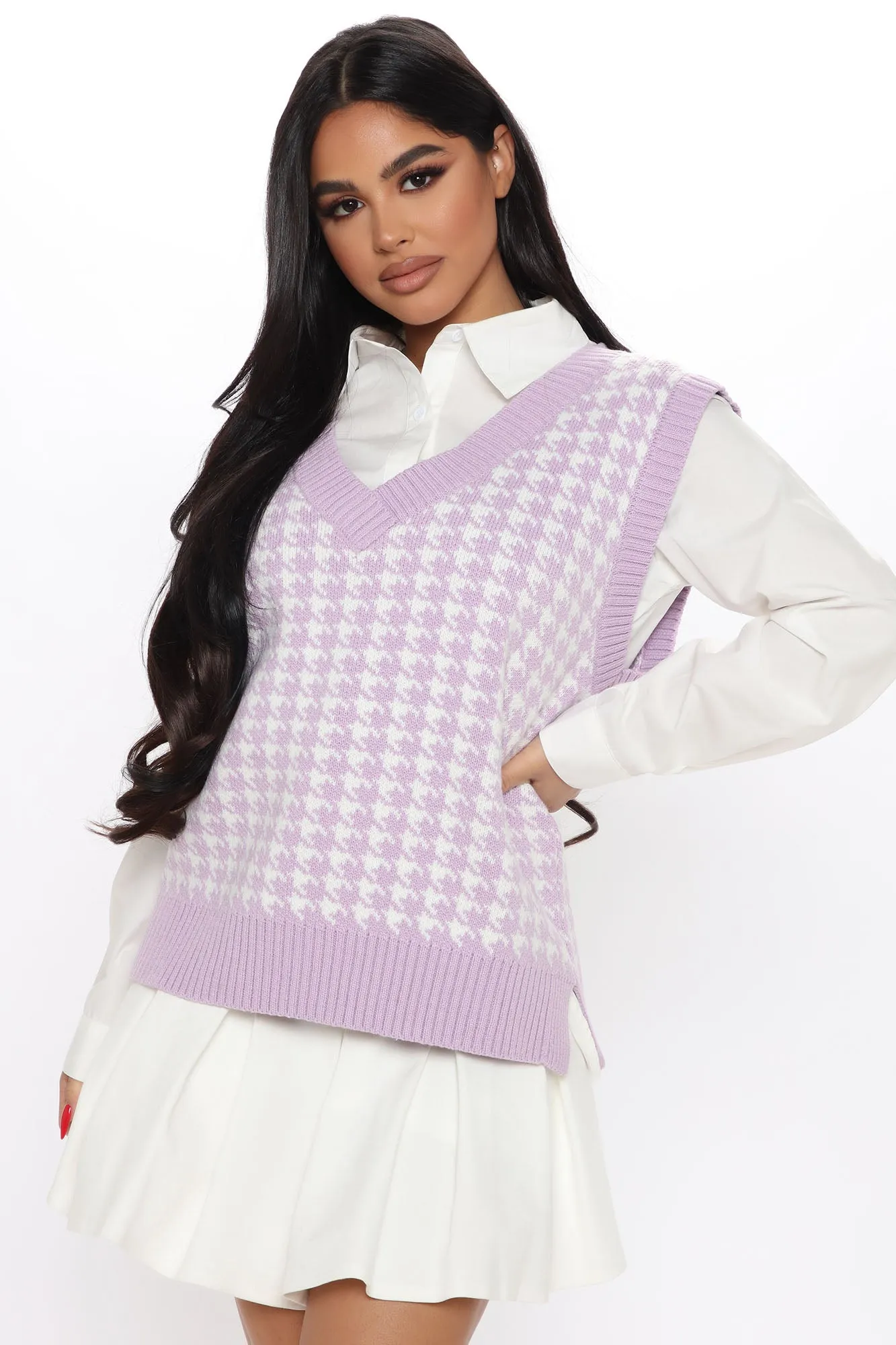 Angelina Sweater Vest - Lavender