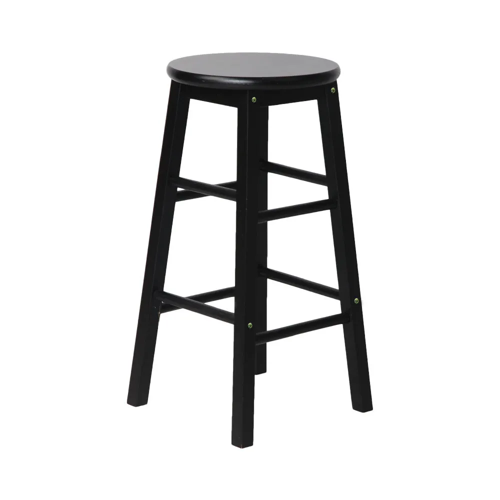 Artiss 2x Bar Stools Round Chairs Wooden Black