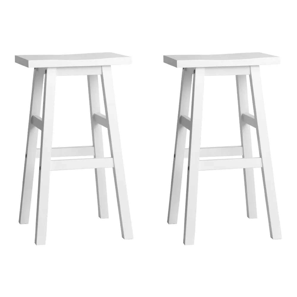 Artiss Set of 2 Beech Wood Bar Stools - White