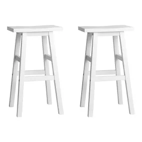 Artiss Set of 2 Beech Wood Bar Stools - White