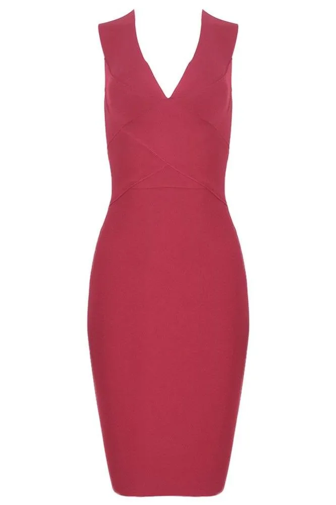 Ash Bandage Dress - Red Wine