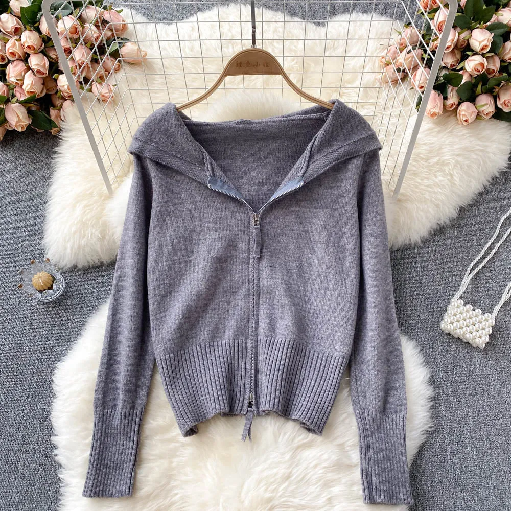 Autumn and winter new hooded sweater coat cardigan  1624