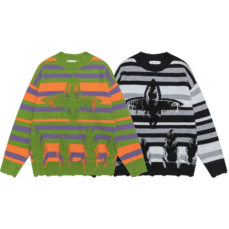 Avian Embrace Striped Sweater