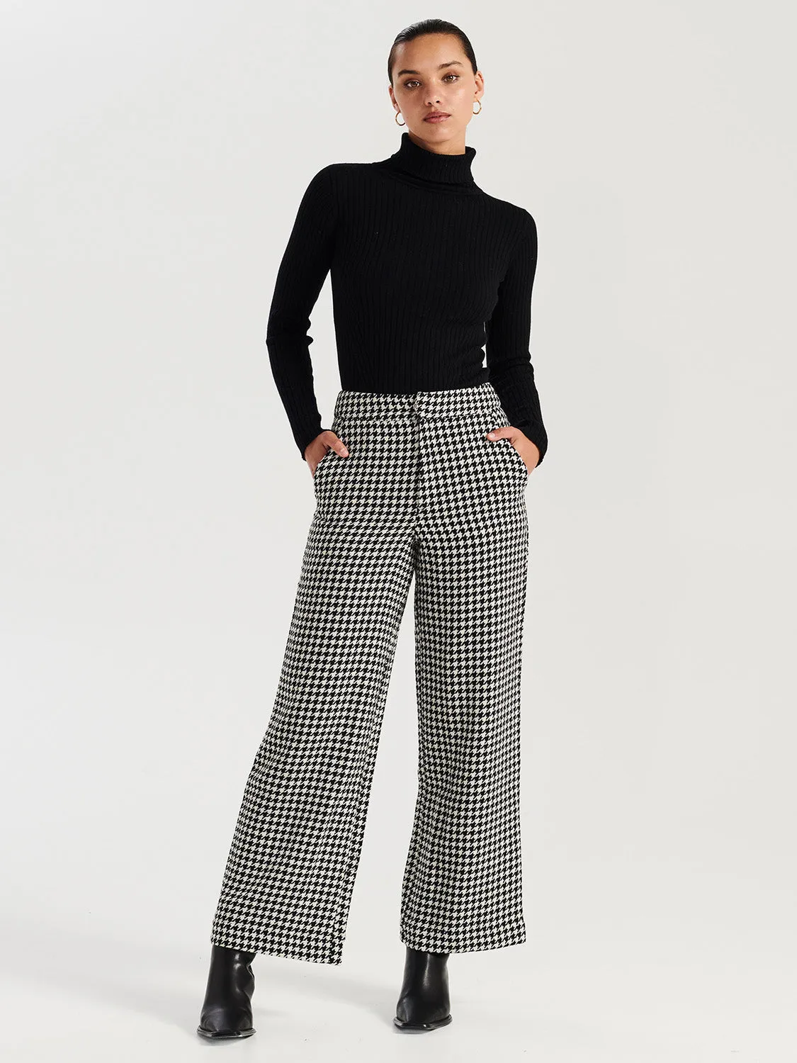 Bella Woven Pant - Houndstooth