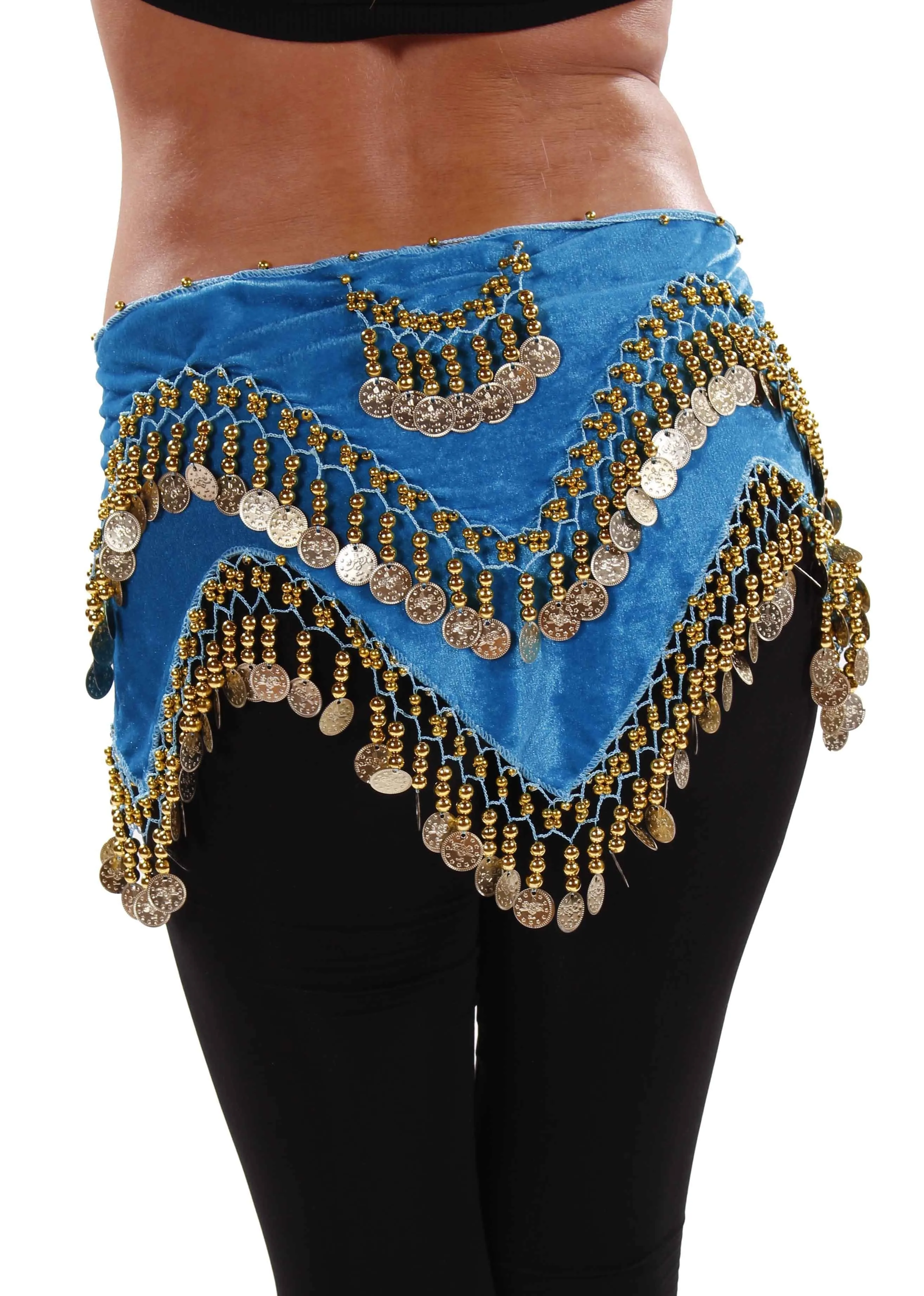 Belly Dance Velvet Zig Zag Design Hip Scarf | ZEINA'S ZIGS