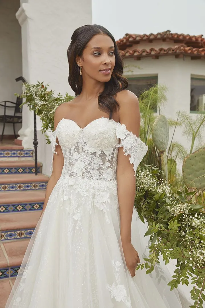 Beloved Bridal B372 Astley Wedding Dress by Casablanca Bridal  size 4 Lace Off the Shoulder Ballgown