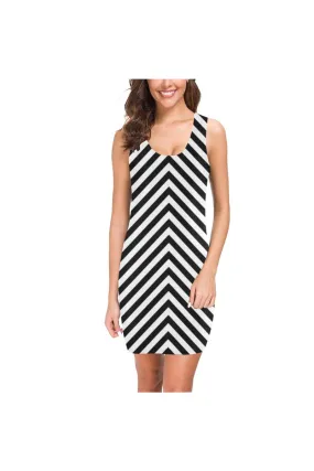 Black & White Chevron Medea Vest Dress (Model D06)