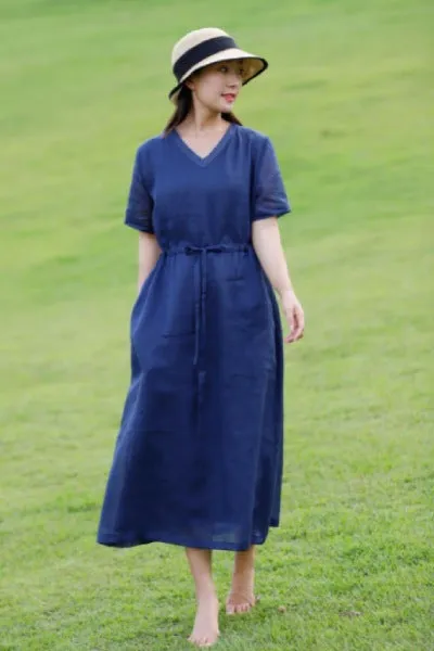 Blue Ramie Dress