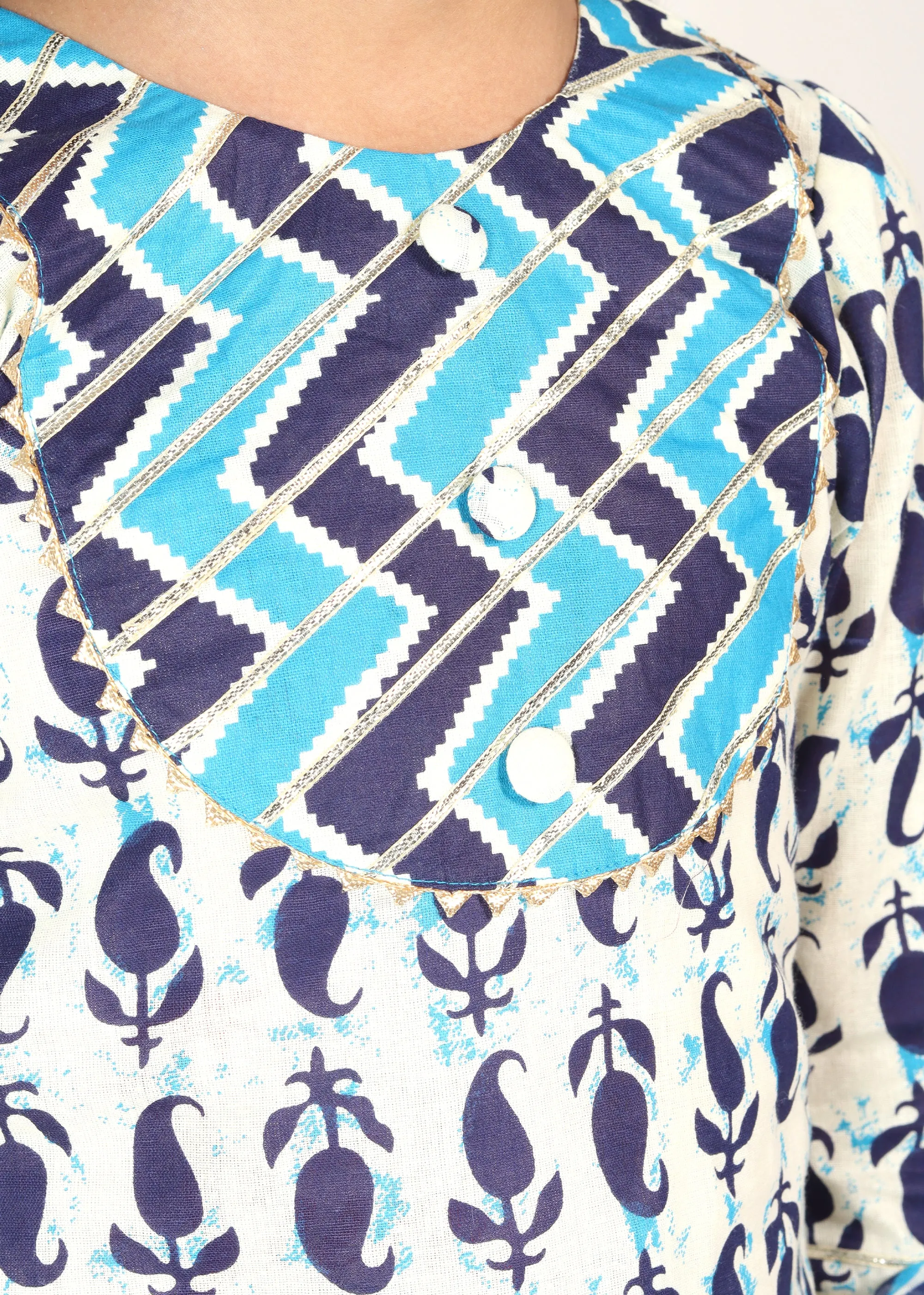 Blue Waves Cotton Palazzo Set