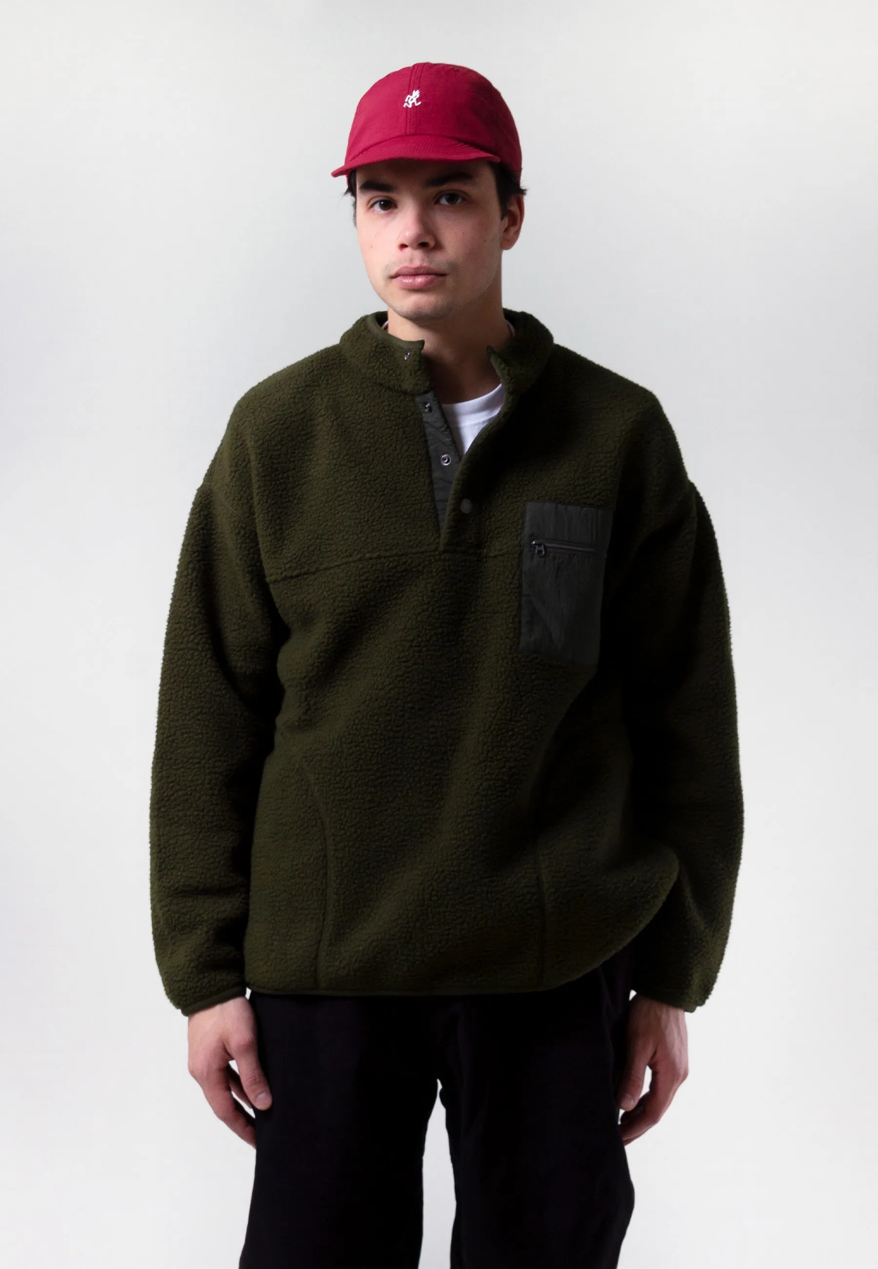 Boa Fleece Pullover - olive