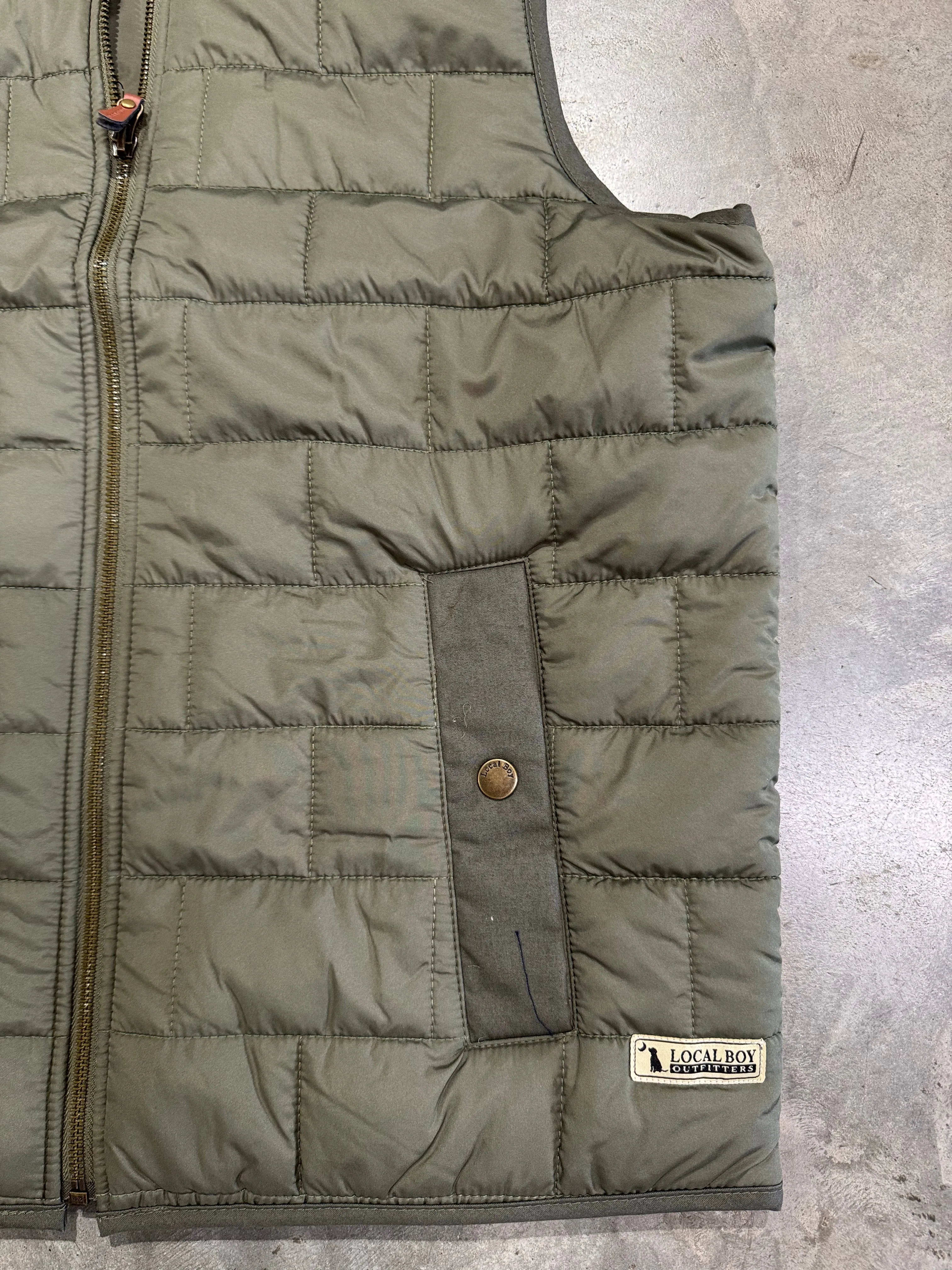 Brick Quilted Vest - Moss Gray