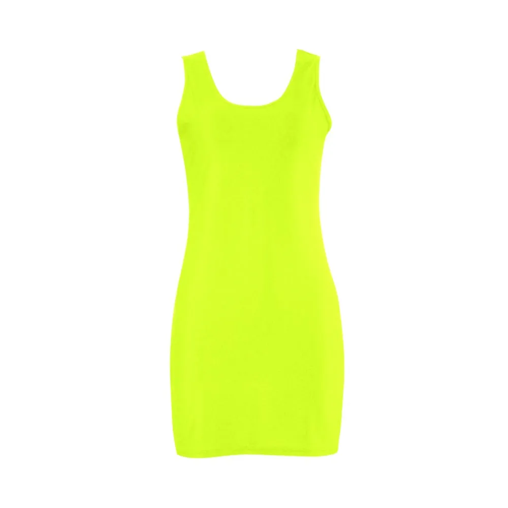 bright neon green print Medea Vest Dress (Model D06)