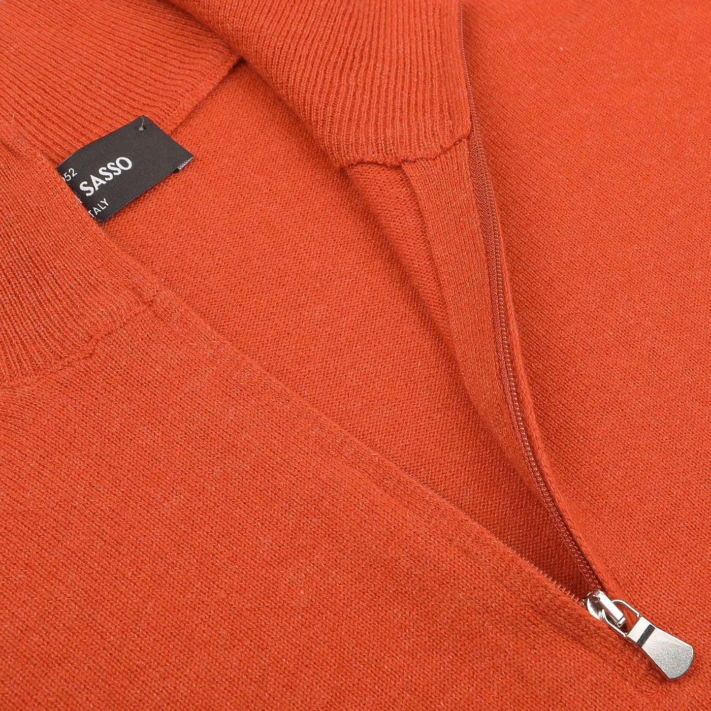 Bright Orange Cashmere 1/4 Zip Sweater