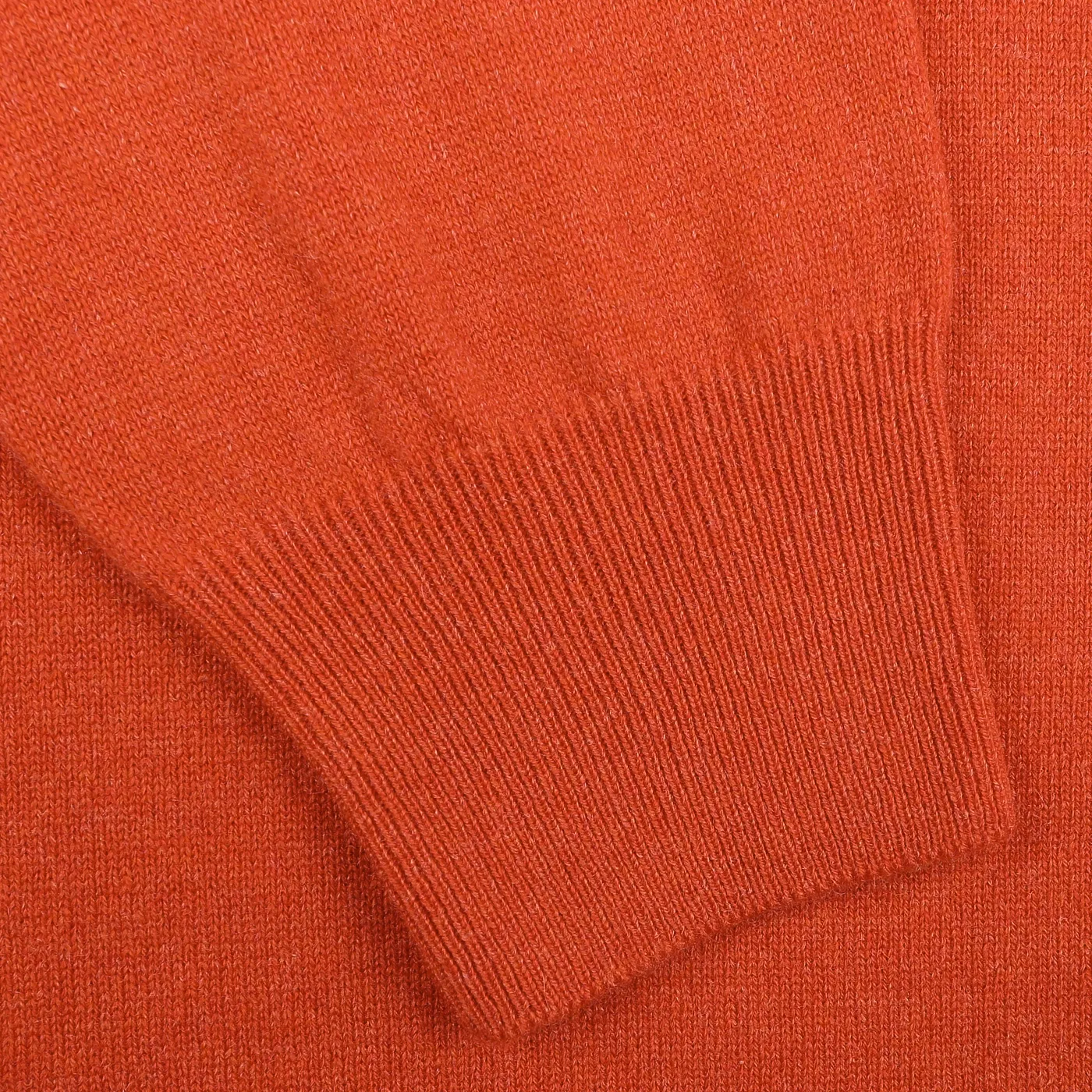 Bright Orange Cashmere 1/4 Zip Sweater