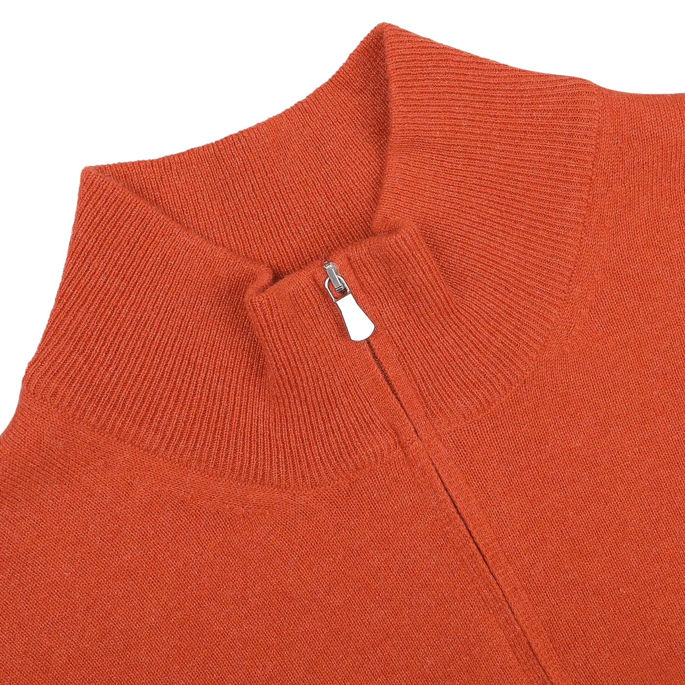 Bright Orange Cashmere 1/4 Zip Sweater