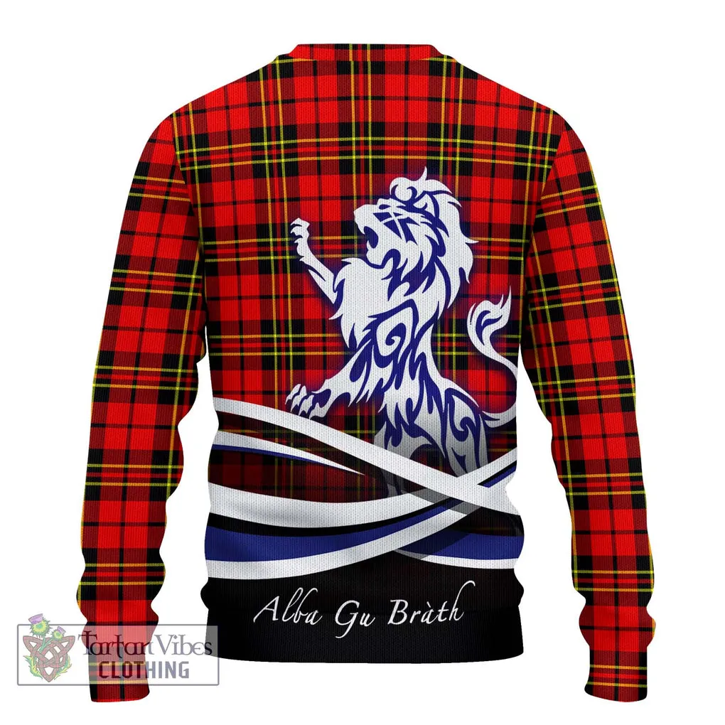 Brodie Modern Tartan Ugly Sweater with Alba Gu Brath Regal Lion Emblem