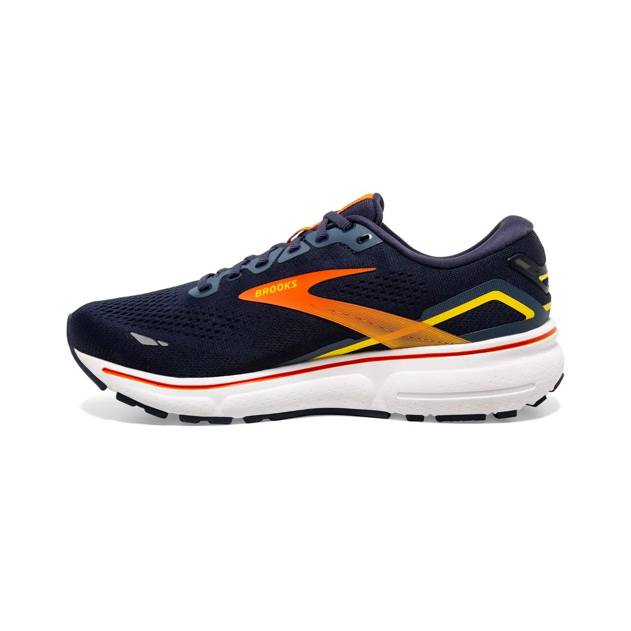 Brooks Ghost 15 (Mens) - Peacoat/Red/Yellow