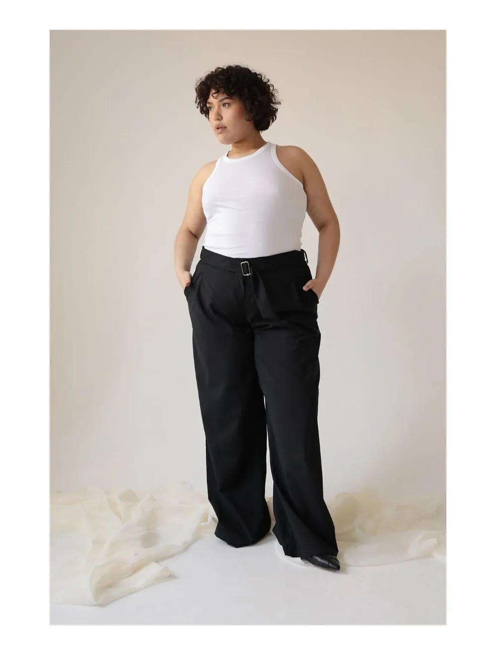 Brooks Wide Leg Trousers Black by Lora Gene