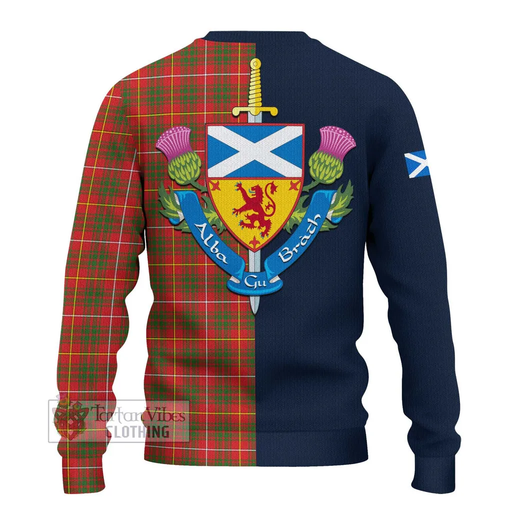 Bruce Modern Tartan Ugly Sweater with Scottish Lion Royal Arm Half Style