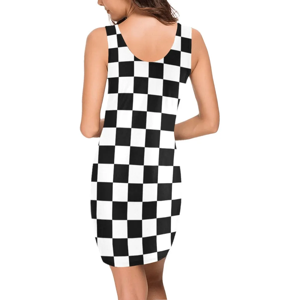 bw check print 2 Medea Vest Dress (Model D06)