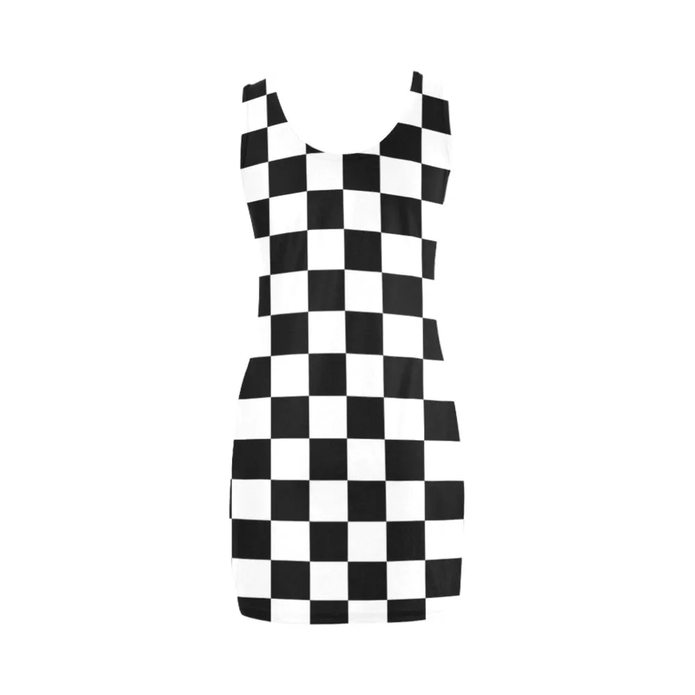 bw check print 2 Medea Vest Dress (Model D06)