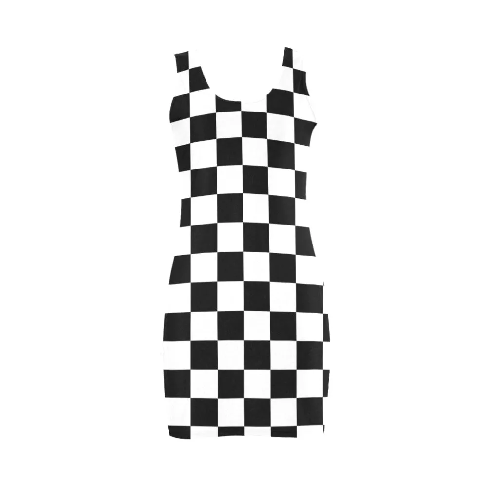 bw check print 2 Medea Vest Dress (Model D06)