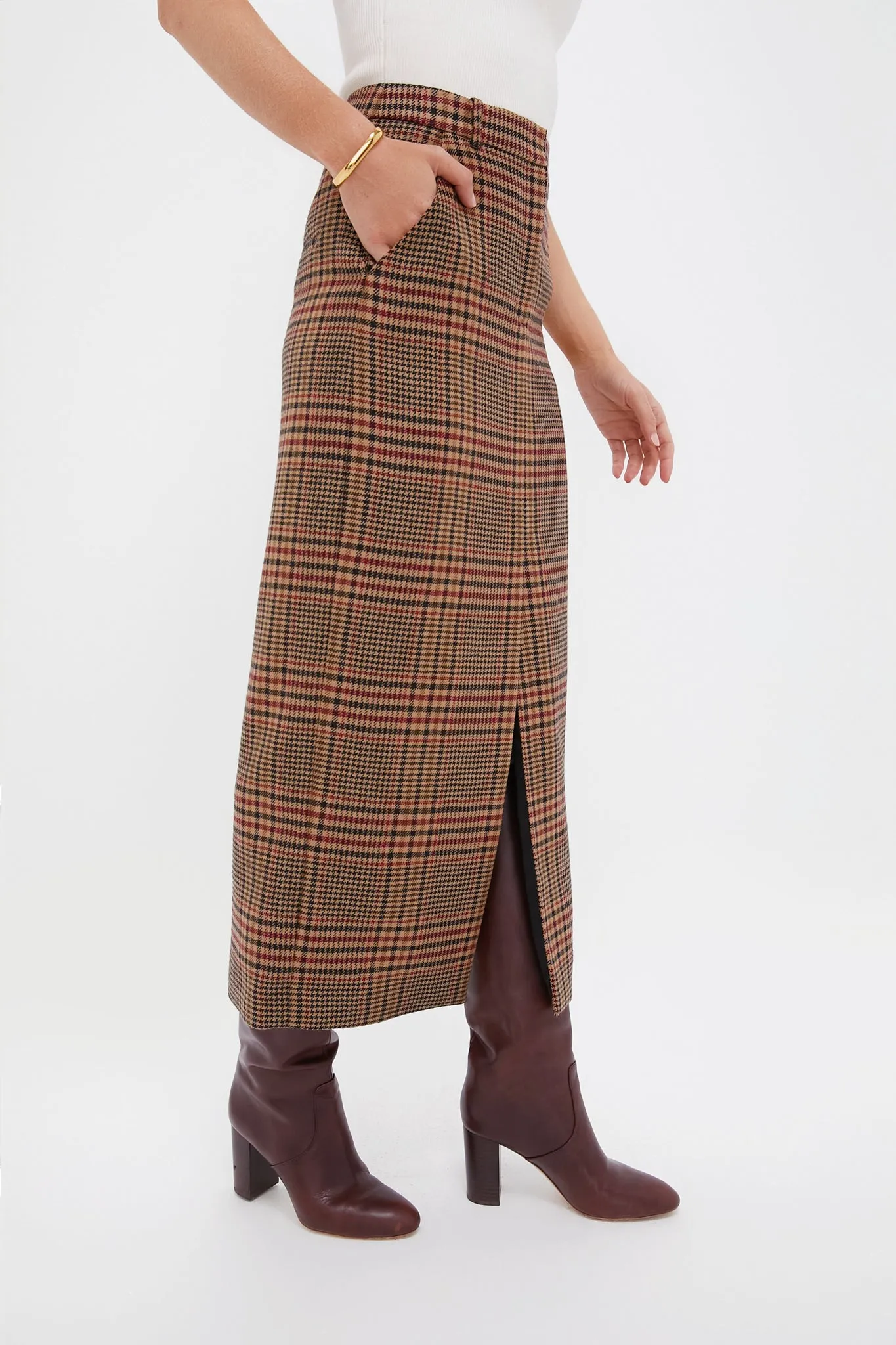 Camel and Black Maxine Skirt