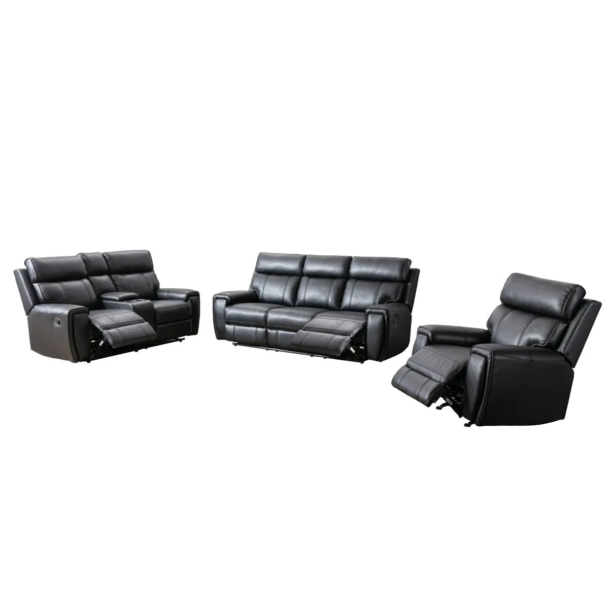 Carnegie Black Reclining Loveseat