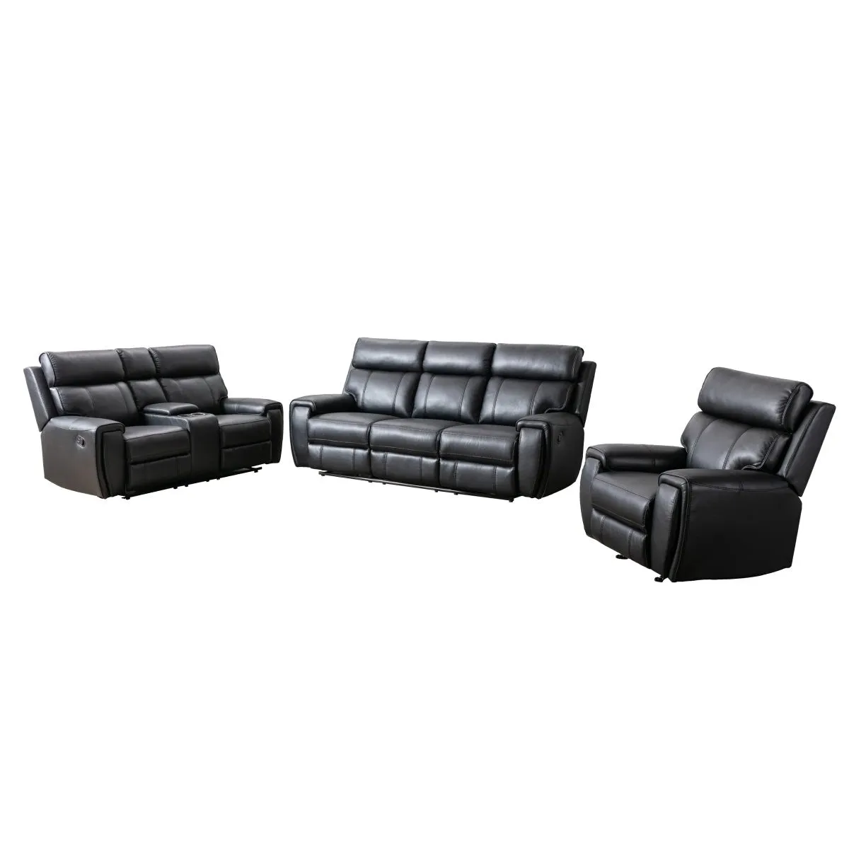 Carnegie Black Reclining Loveseat