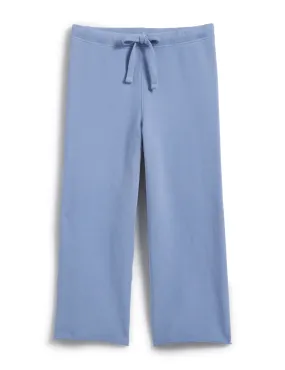 CATHERINE Cropped Wide Leg Sweatpants in Blueberry