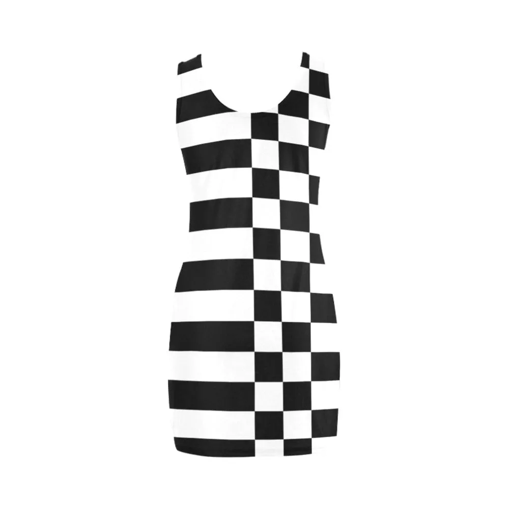 check stripe print 2 Medea Vest Dress (Model D06)