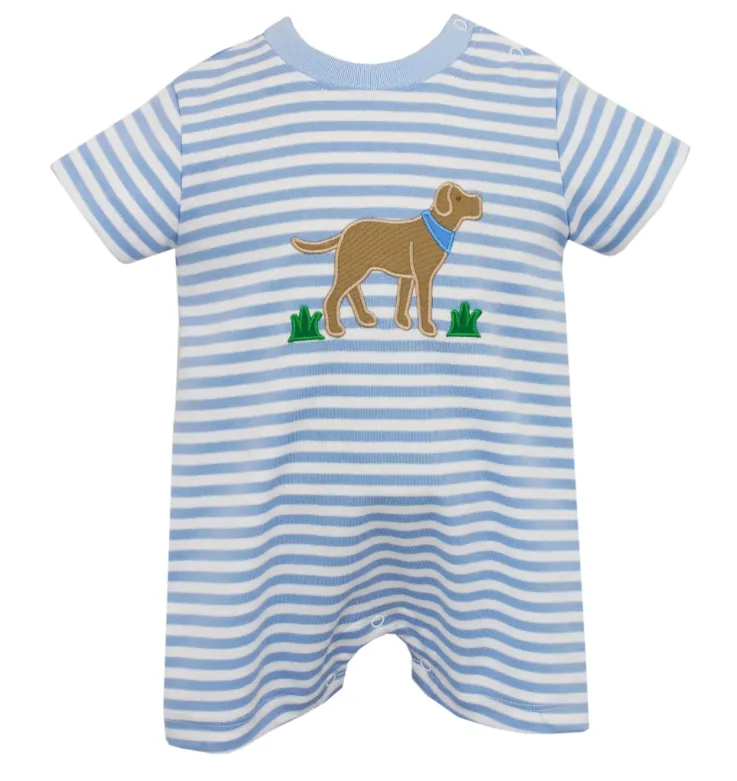 Claire & Charlie Knit Blue Striped Dog Tee