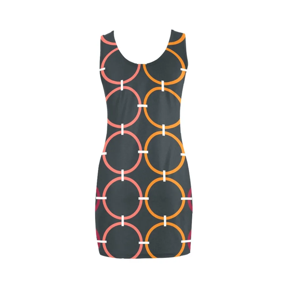 colored rings print 6BC Medea Vest Dress (Model D06)